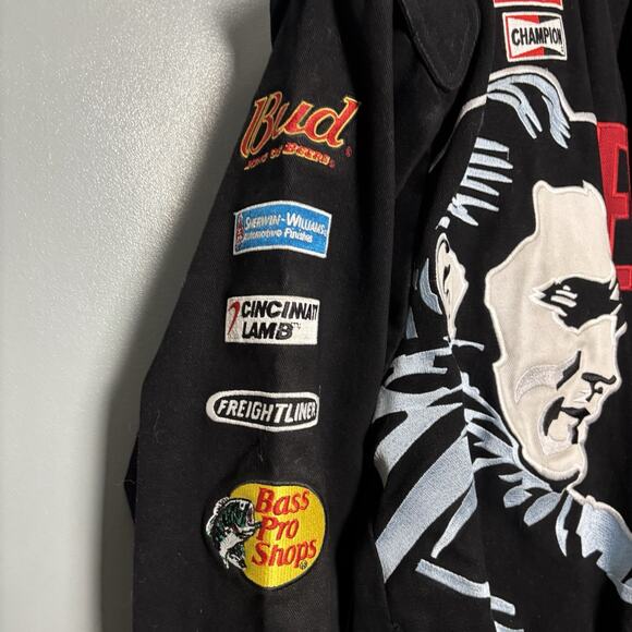 Vintage Elvis Presley NASCAR Dale Earnhardt Jr Stadium Pit Crew Jacket Logo XL - Picture 3 of 16